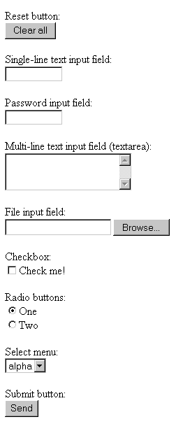 [Screenshot of IE 4 displaying a form graphically]